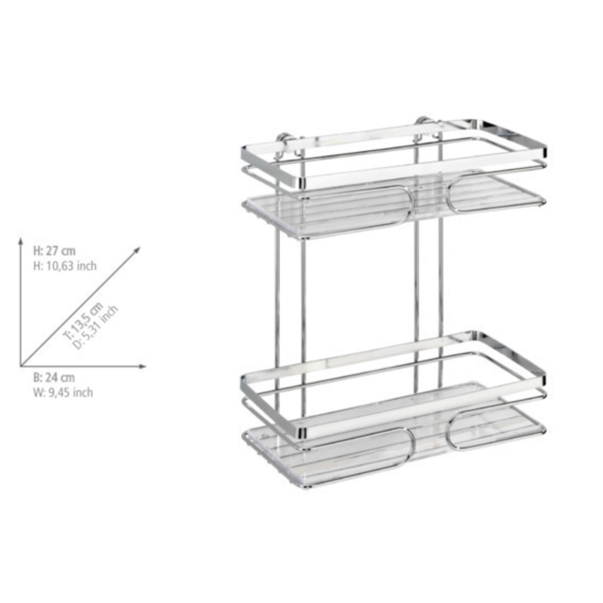 WENKO 20410100-Hylla PREMIUM ROSTFRITT STÅL 24x27 cm rostfritt stål/silverfärgad