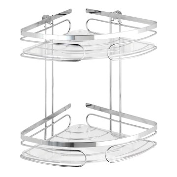 WENKO 20412100-Hörnhylla PREMIUM ROSTFRITT STÅL 26,5x27,5 cm rostfritt stål/silverfärgad