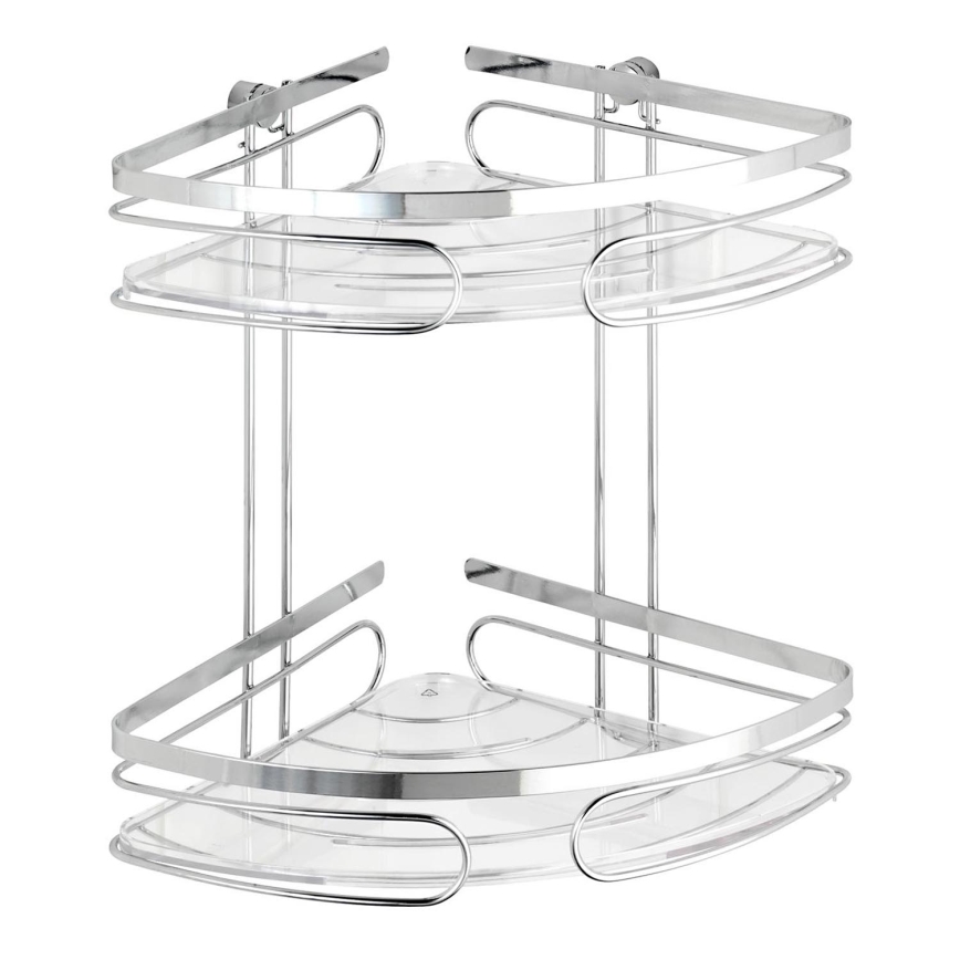 WENKO 20412100-Hörnhylla PREMIUM ROSTFRITT STÅL 26,5x27,5 cm rostfritt stål/silverfärgad