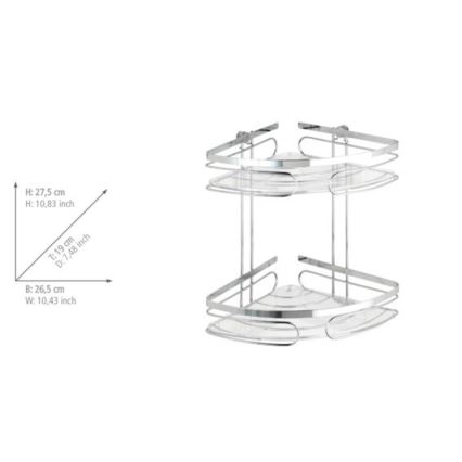WENKO 20412100-Hörnhylla PREMIUM ROSTFRITT STÅL 26,5x27,5 cm rostfritt stål/silverfärgad