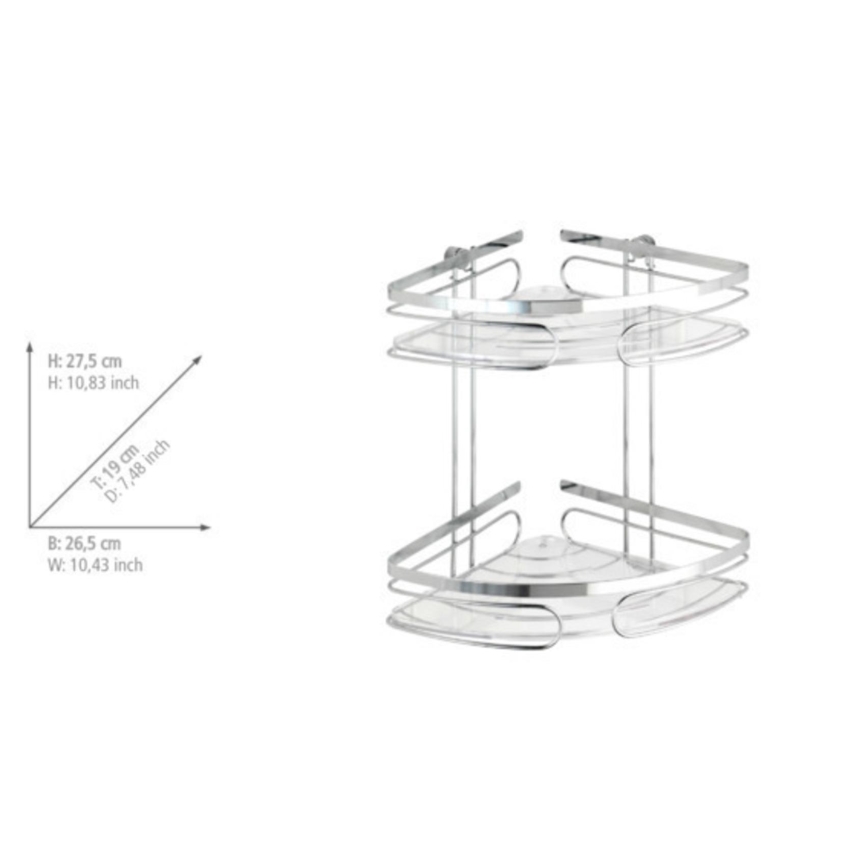 WENKO 20412100-Hörnhylla PREMIUM ROSTFRITT STÅL 26,5x27,5 cm rostfritt stål/silverfärgad