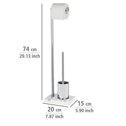 WENKO 20486100 - WC-borste NOBLE 20x74 cm krom/vit