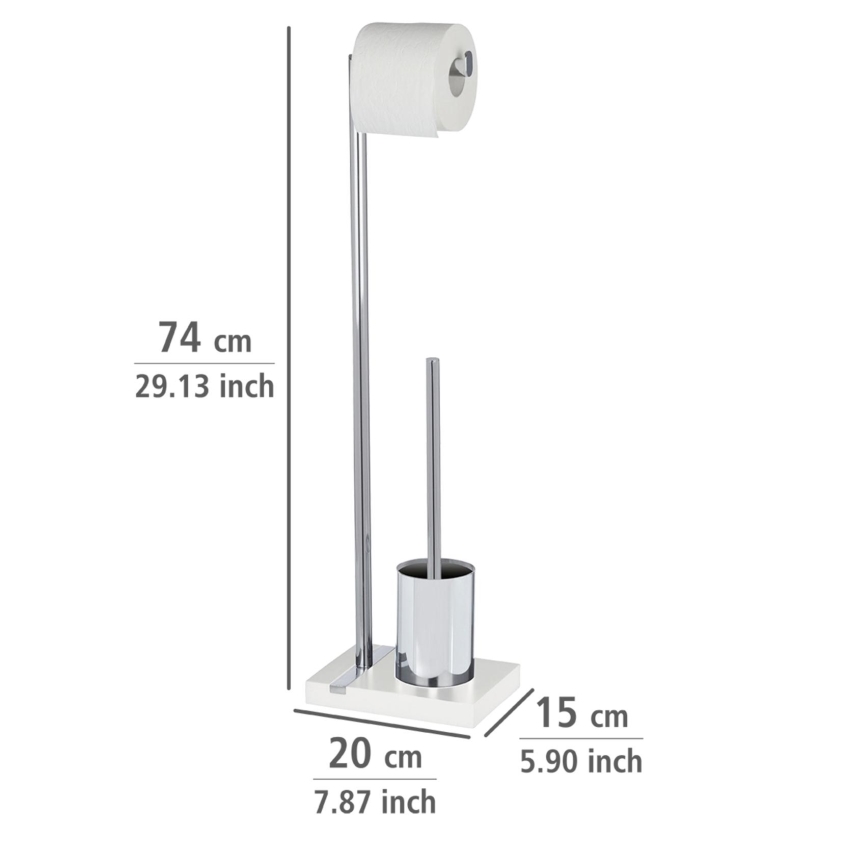 WENKO 20486100 - WC-borste NOBLE 20x74 cm krom/vit