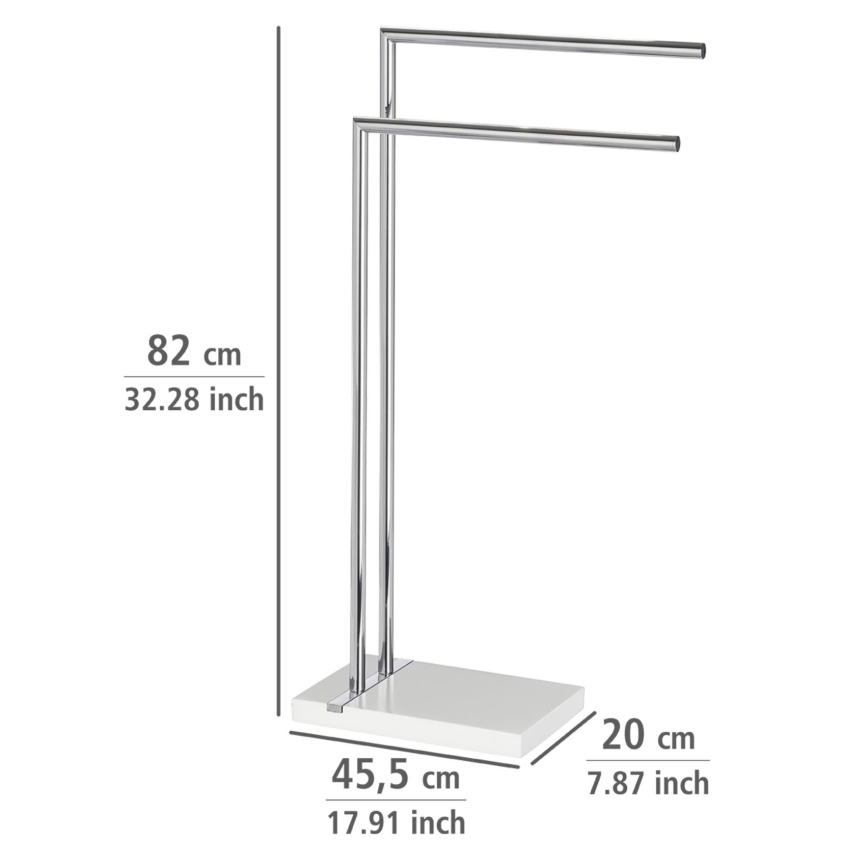 WENKO 20487100 - Handduksställ NOBLE 45,5x82 cm blankkrom/vit
