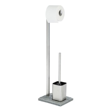 WENKO 20604100 - WC-borste GRANIT 23x73,5 cm rostfritt stål/satinfinish/grå