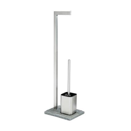 WENKO 20604100 - WC-borste GRANIT 23x73,5 cm rostfritt stål/satinfinish/grå