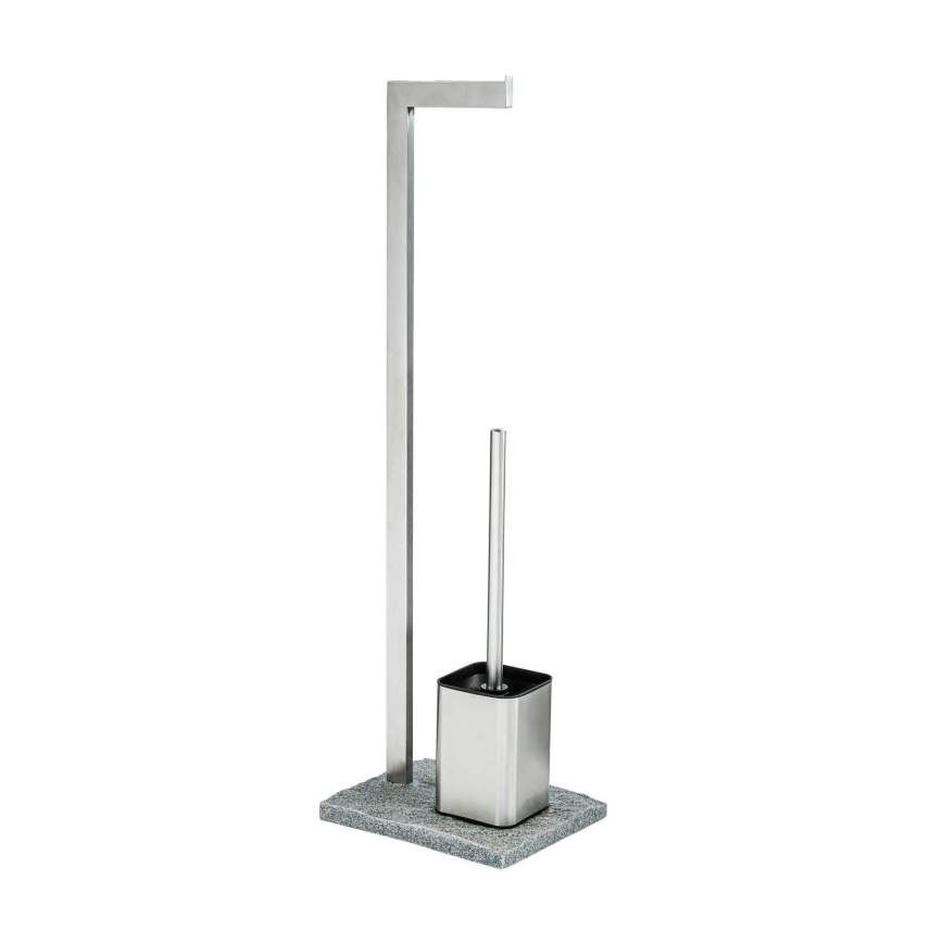 WENKO 20604100 - WC-borste GRANIT 23x73,5 cm rostfritt stål/satinfinish/grå