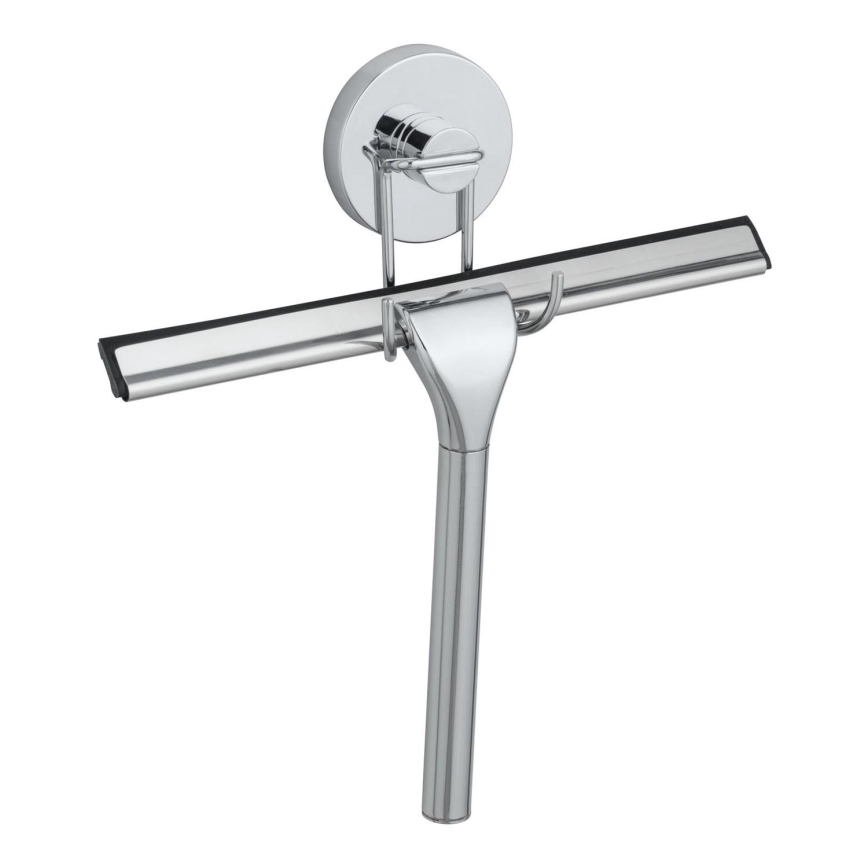 WENKO 20877100-Rakel VACUUM-LOC rund i rostfritt stål 24,5x25 cm, blank krom/silverfärgad