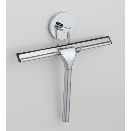 WENKO 20877100-Rakel VACUUM-LOC rund i rostfritt stål 24,5x25 cm, blank krom/silverfärgad