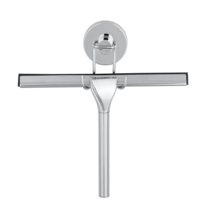 WENKO 20877100-Rakel VACUUM-LOC rund i rostfritt stål 24,5x25 cm, blank krom/silverfärgad