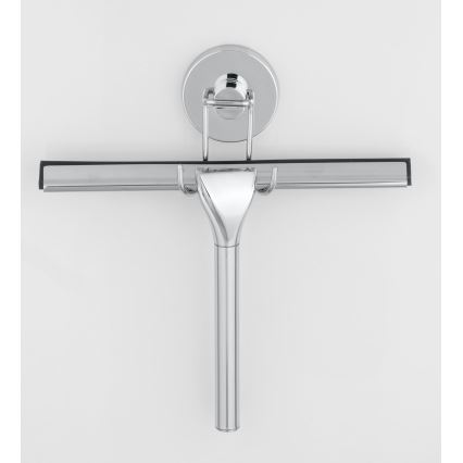 WENKO 20877100-Rakel VACUUM-LOC rund i rostfritt stål 24,5x25 cm, blank krom/silverfärgad