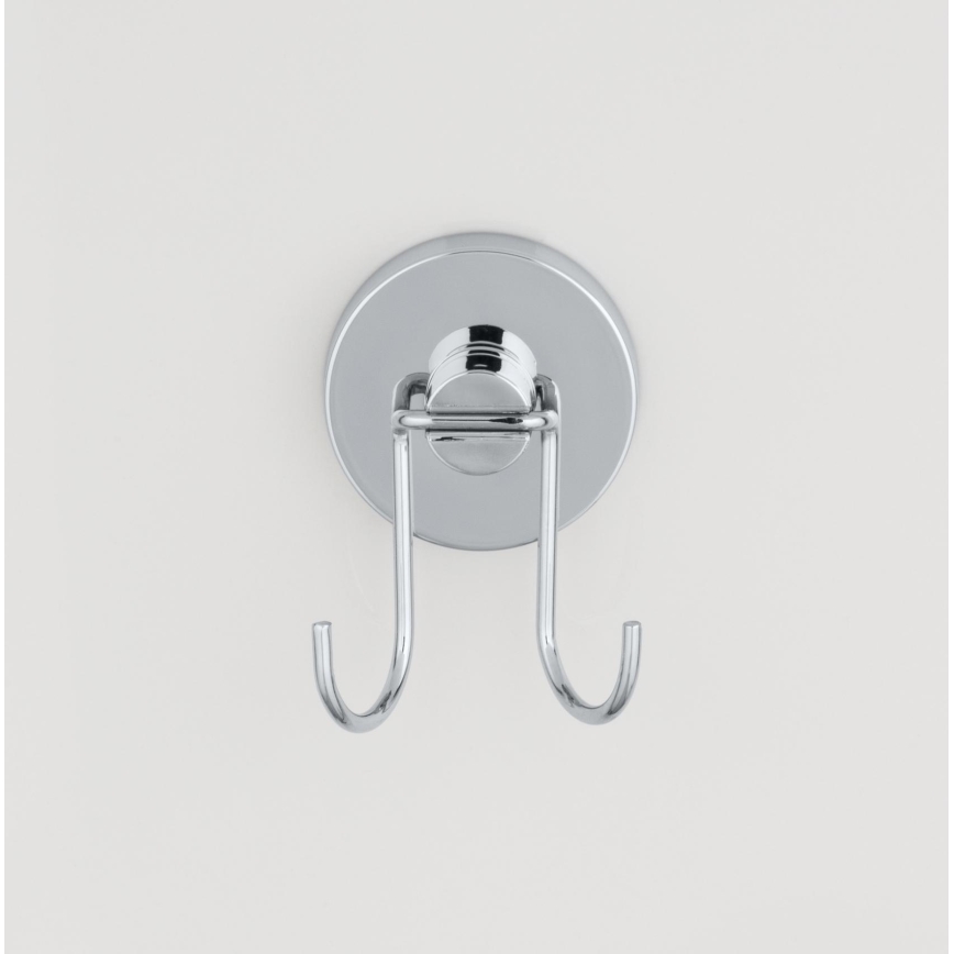 WENKO 20877100-Rakel VACUUM-LOC rund i rostfritt stål 24,5x25 cm, blank krom/silverfärgad
