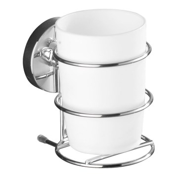 WENKO 20880100-Kopp VACUUM-LOC MILAZZO 7,5x11,5 cm blank. krom/vit
