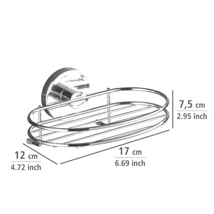 WENKO 20890100-Tvålhållare VACUUM-LOC MILAZZO 16,5x12 cm blank krom