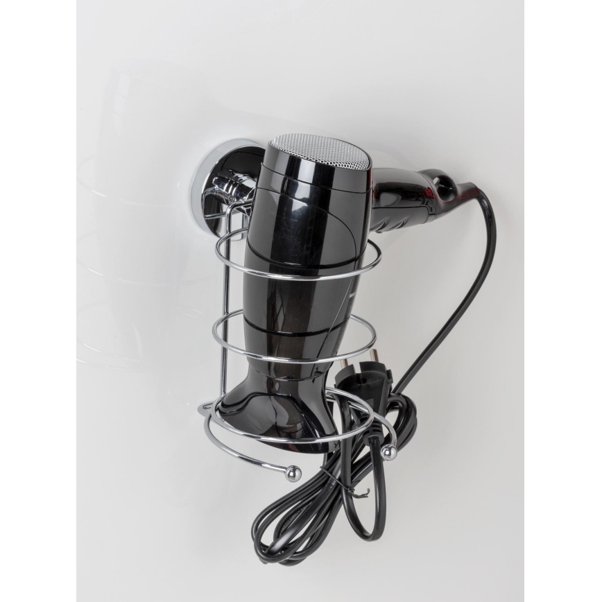 WENKO 20896100-Hårtorkshållare VACUUM-LOC MILAZZO 12x17 cm blank krom