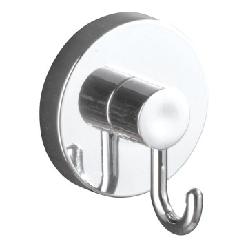 WENKO 20900100-Krok VACUUM-LOC rund i stål 6x6,7 cm blank krom