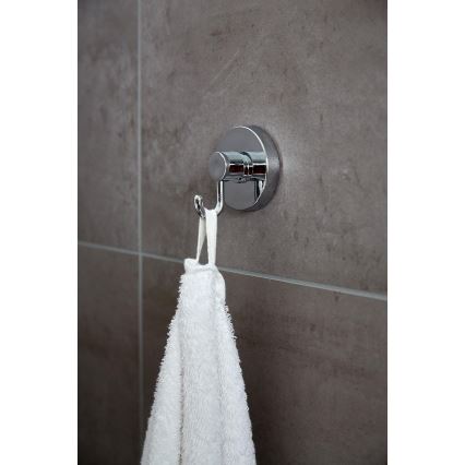 WENKO 20900100-Krok VACUUM-LOC rund i stål 6x6,7 cm blank krom