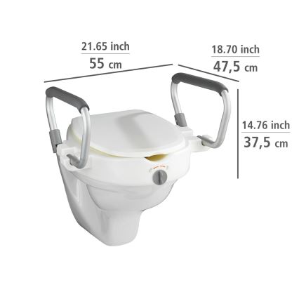 WENKO 20924100-Toalettsits SECURA 55x47,5 cm vit/silver