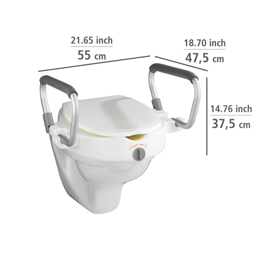 WENKO 20924100-Toalettsits SECURA 55x47,5 cm vit/silver