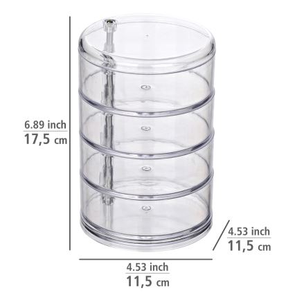 WENKO 20990100 - Förvaringsorganiserare TOWER 11,5 x 17,5 cm, genomskinlig