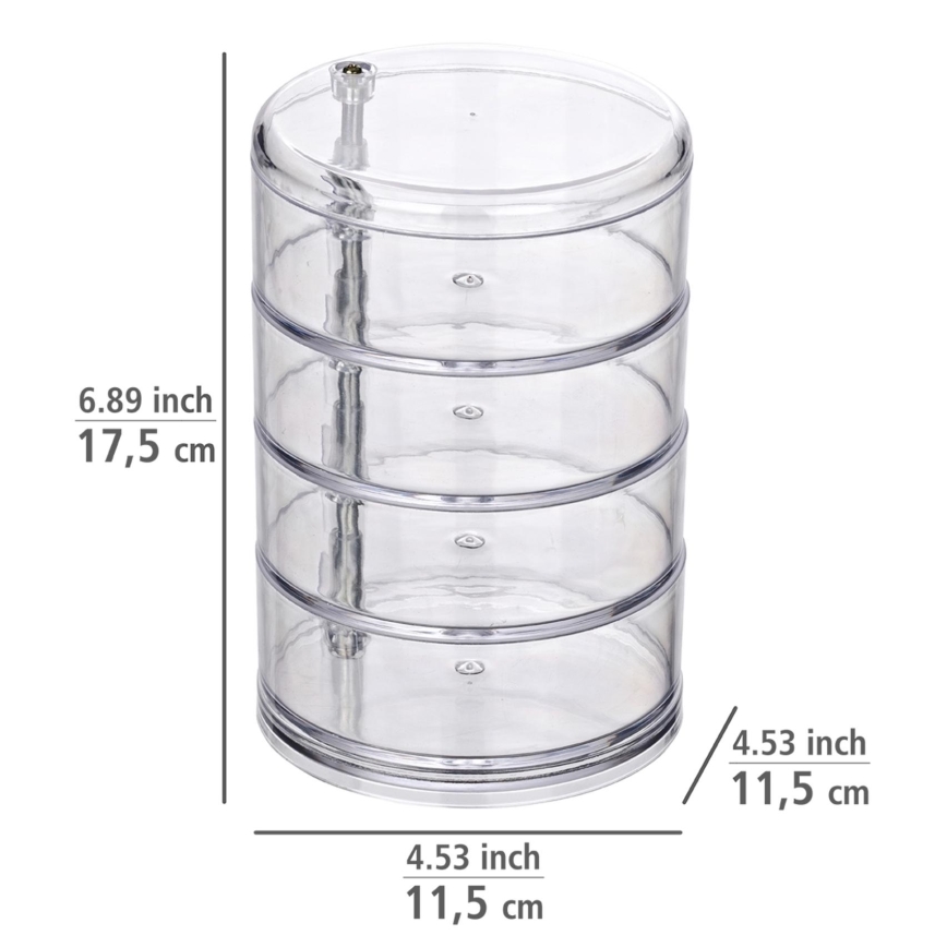WENKO 20990100 - Förvaringsorganiserare TOWER 11,5 x 17,5 cm, genomskinlig