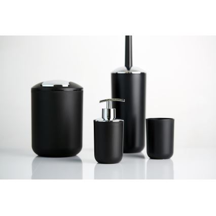 WENKO 21211100 - Avfallskorg BRASIL 14x21 cm svart/blank krom