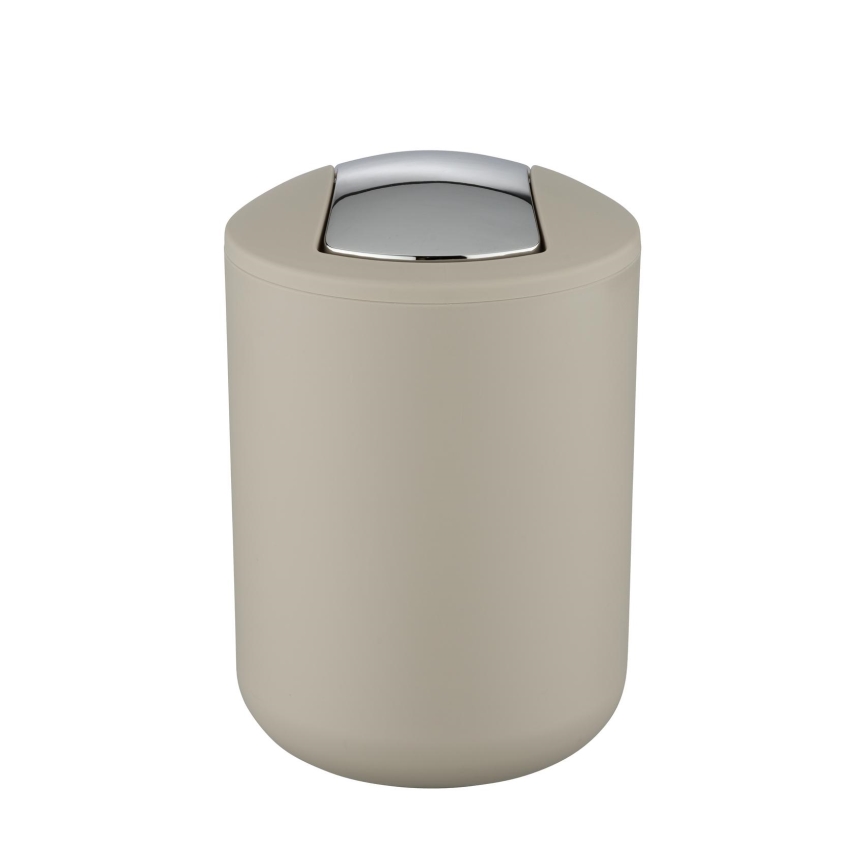 WENKO 21221100 - Papperskorg BRASIL 14x21 cm beige/glänsande krom