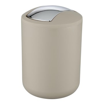 WENKO 21221100 - Papperskorg BRASIL 14x21 cm beige/glänsande krom