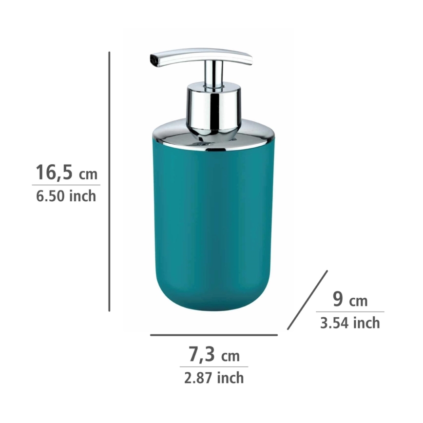 WENKO 21224100 - Tvåldispenser BRASIL 7,3 x 16,5 cm turkos/blank krom