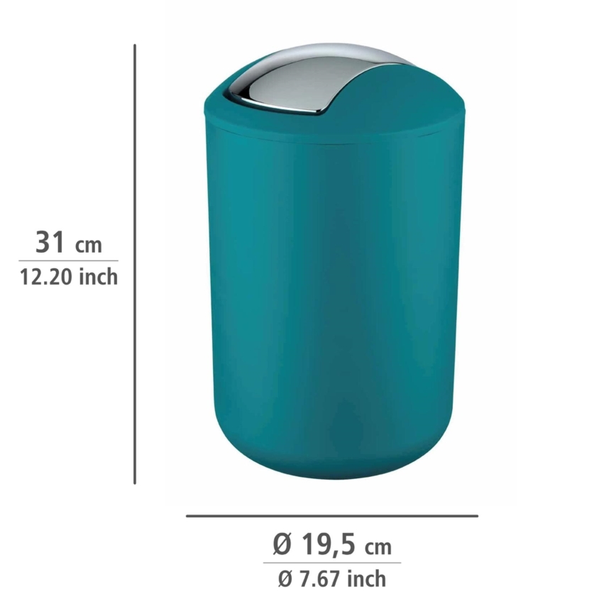 WENKO 21227100 - Avfallskorg BRASIL 19,5x31 cm turkos/blank krom