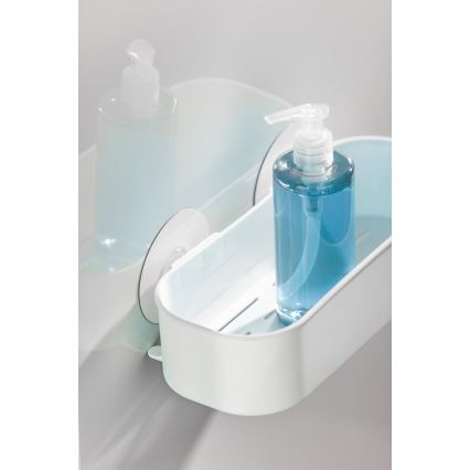 WENKO 21824100 - OSIMO hylla i plast, 27 x 12 cm, vit/transparent