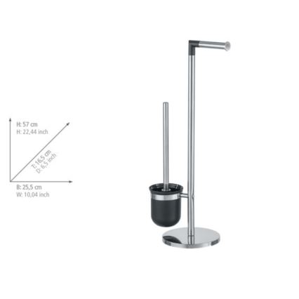 WENKO 21836800 - WC-borste PARUS 25,5x57 cm rostfritt stål/silver/svart