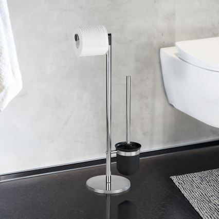 WENKO 21836800 - WC-borste PARUS 25,5x57 cm rostfritt stål/silver/svart