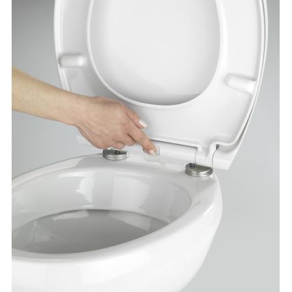 WENKO 21903100-WC toalettsits SAMOS 44,5x37,5 cm vit/silver