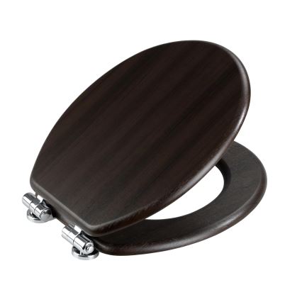 WENKO 22015100-WC toalettsits WENGE 35,5x42,5 cm brun/silver