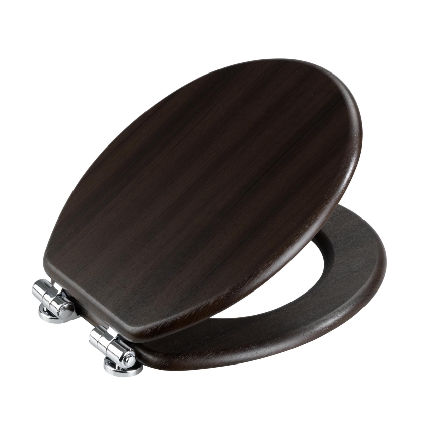 WENKO 22015100-WC toalettsits WENGE 35,5x42,5 cm brun/silver