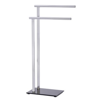 WENKO 22090100 - Fristående handdukshållare LAVA 42x81 cm rostfritt stål/silver/svart