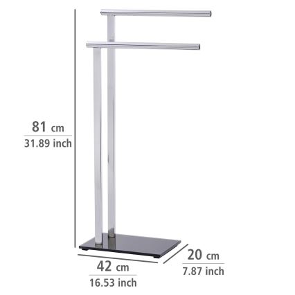 WENKO 22090100 - Fristående handdukshållare LAVA 42x81 cm rostfritt stål/silver/svart