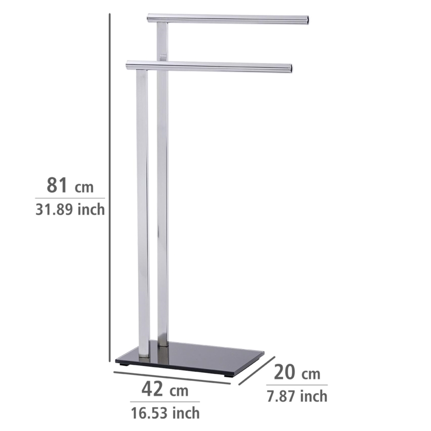WENKO 22090100 - Fristående handdukshållare LAVA 42x81 cm rostfritt stål/silver/svart