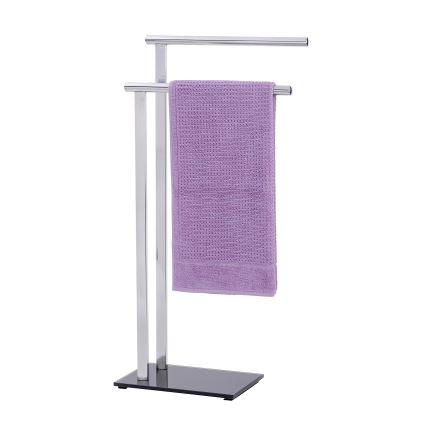 WENKO 22090100 - Fristående handdukshållare LAVA 42x81 cm rostfritt stål/silver/svart