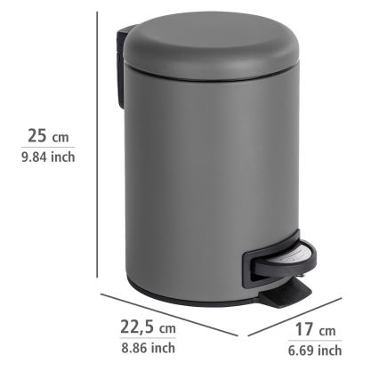 WENKO 22148100 - LEMAN-korg 17 x 25 cm grå/svart