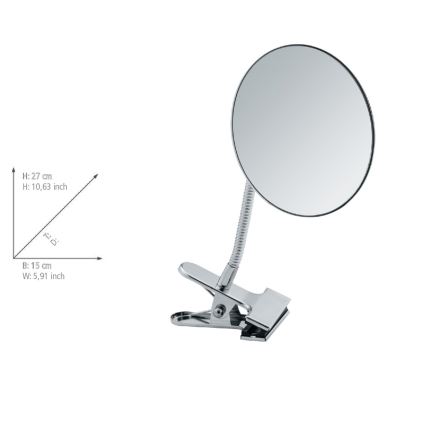 WENKO 22195100 - Kosmetikspegel CLIP 15x27 cm blank krom