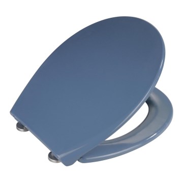 WENKO 22403100-WC toalettsits SAMOS 44,5x37,5 cm blå/silver