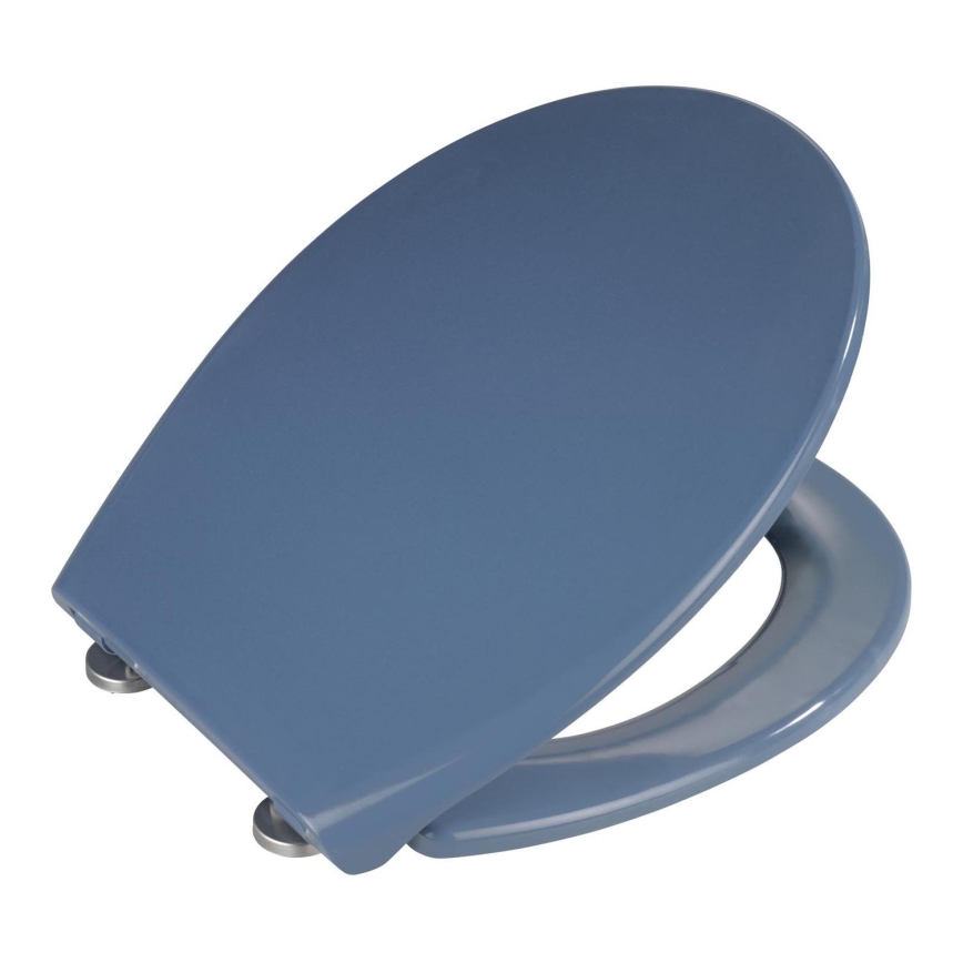 WENKO 22403100-WC toalettsits SAMOS 44,5x37,5 cm blå/silver