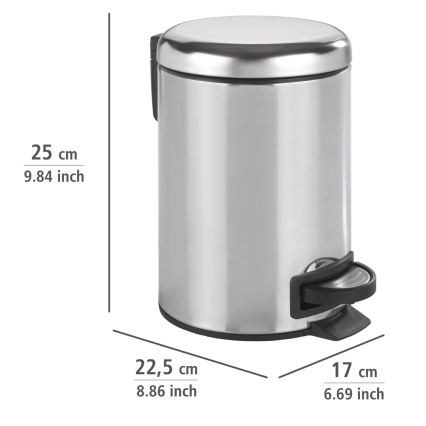 WENKO 22444100 - LEMAN-korg 17x25 cm, rostfritt stål/silver/svart