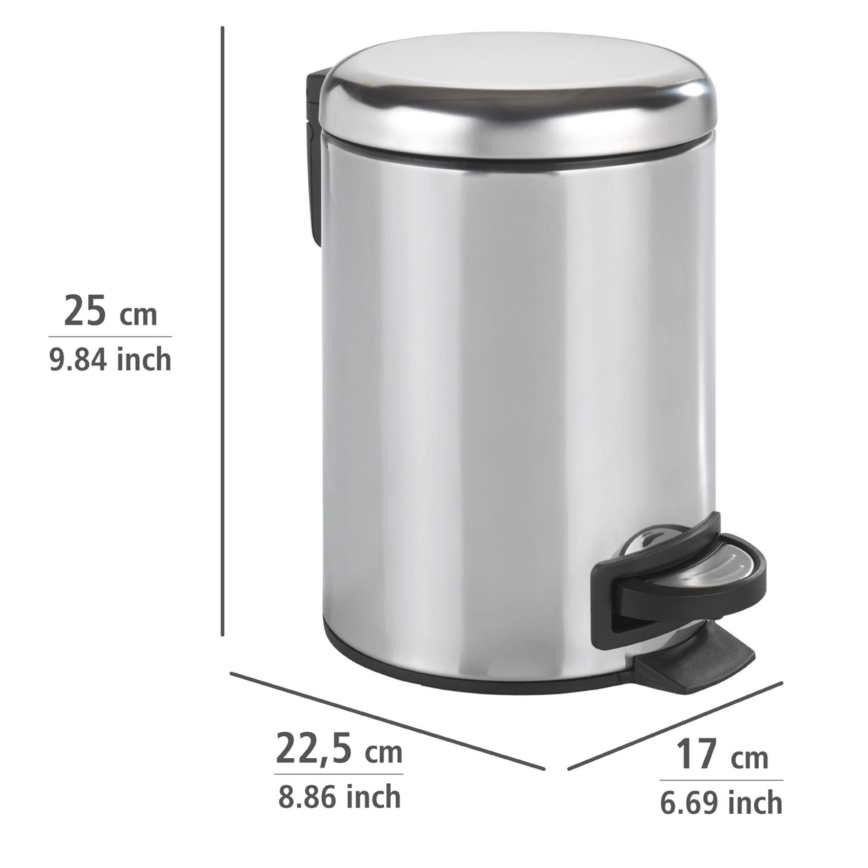 WENKO 22444100 - LEMAN-korg 17x25 cm, rostfritt stål/silver/svart