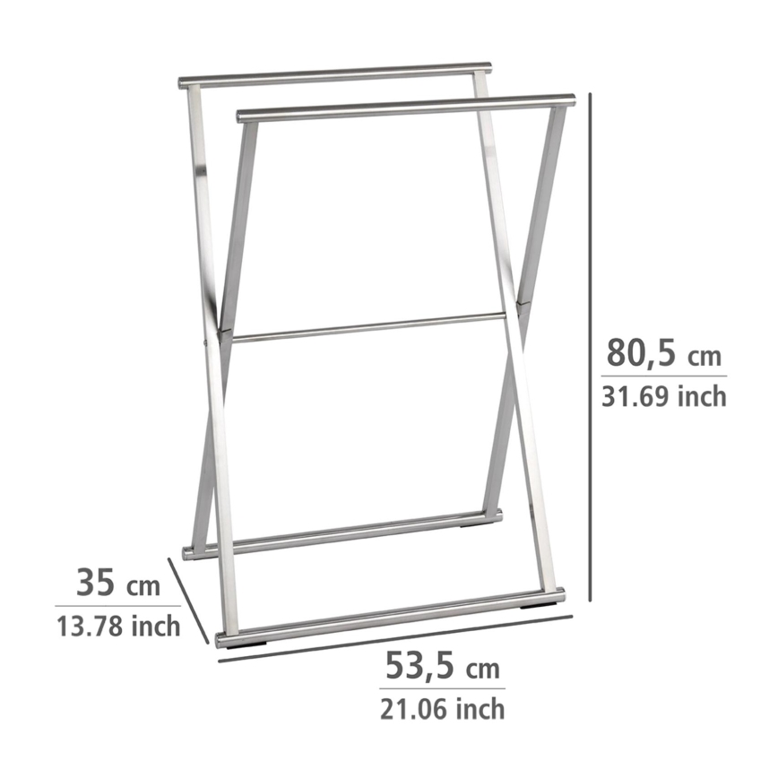 WENKO 22476100 - Handdukställ LAVA 53,5 x 80,5 cm rostfritt stål/silver