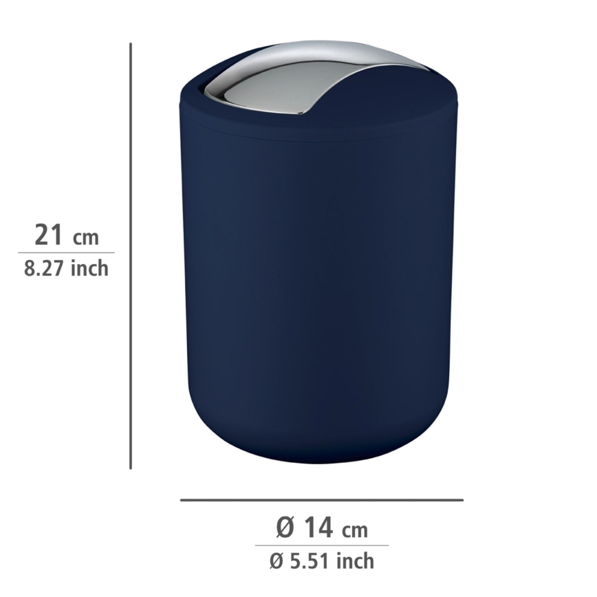 WENKO 22520100 - Papperskorg BRASIL 14x21 cm blå/blank krom
