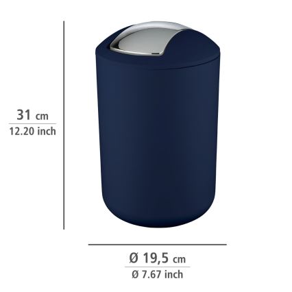 WENKO 22521100 - Avfallskorg BRASIL 19,5x31 cm blå/blank krom