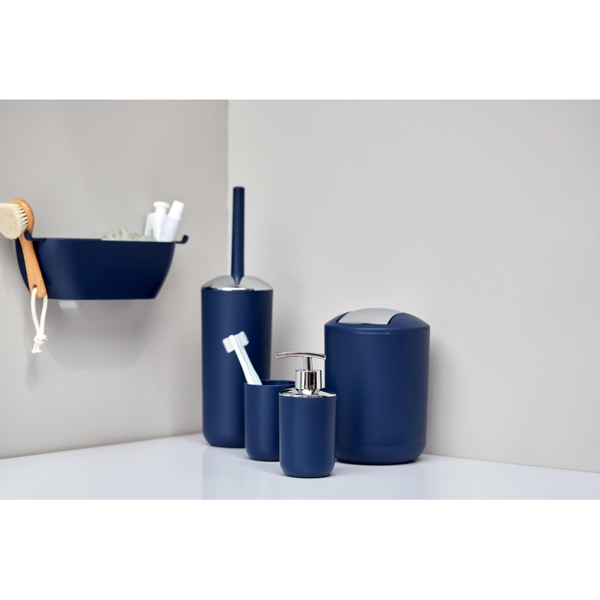 WENKO 22522100 - WC-borste BRASIL 10x37 cm blå/blank krom